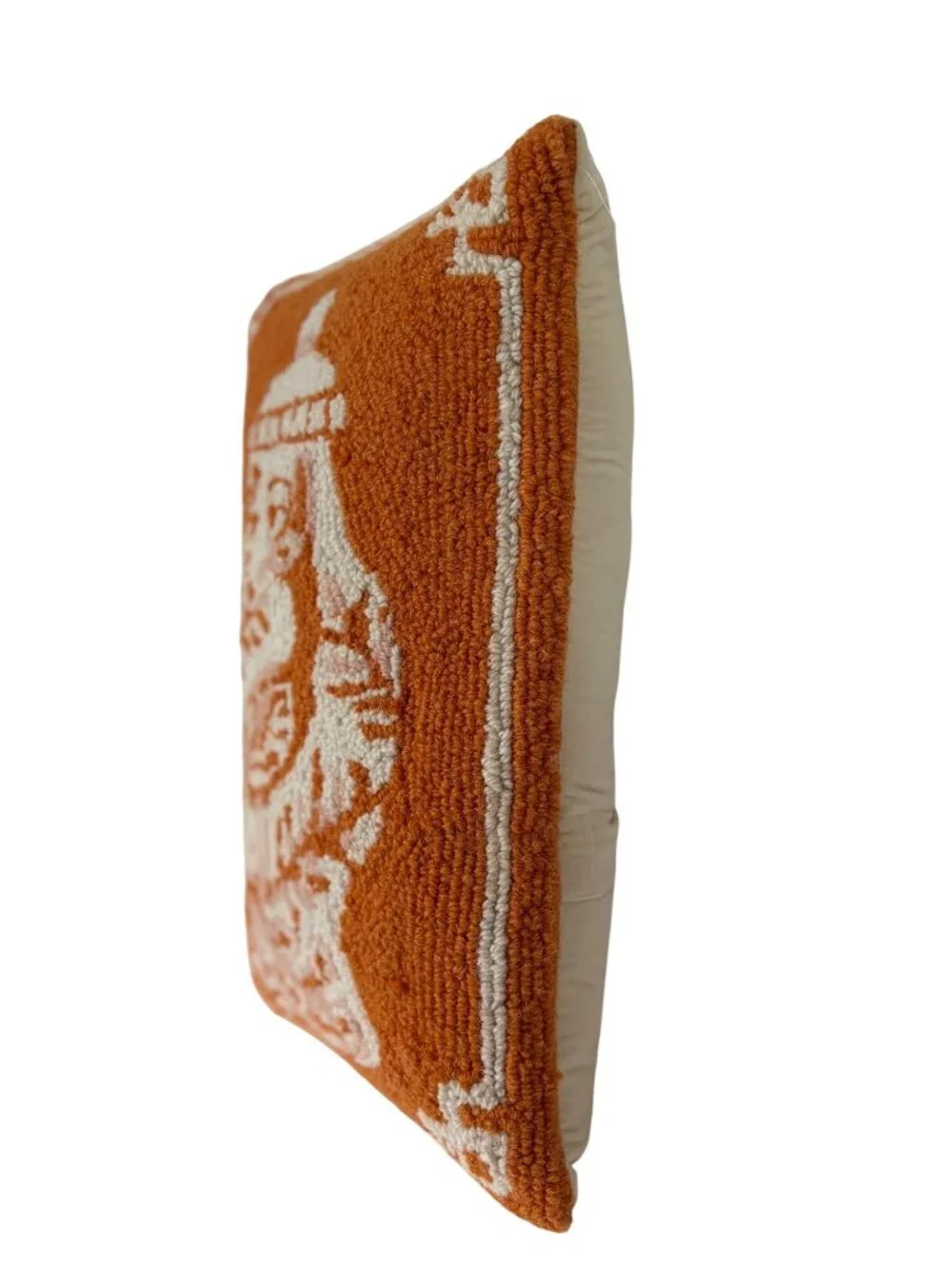 Rectangle Pillow Orange Chinioseries Vase Needlepoint Kendry Collection 18x12 Th
